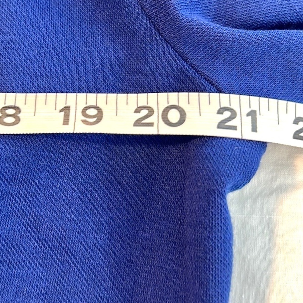 Ann Taylor, Cobalt Blue Knit Swing Dress Mock Neck Back Bow Long Sleeve Size L - Picture 10 of 11